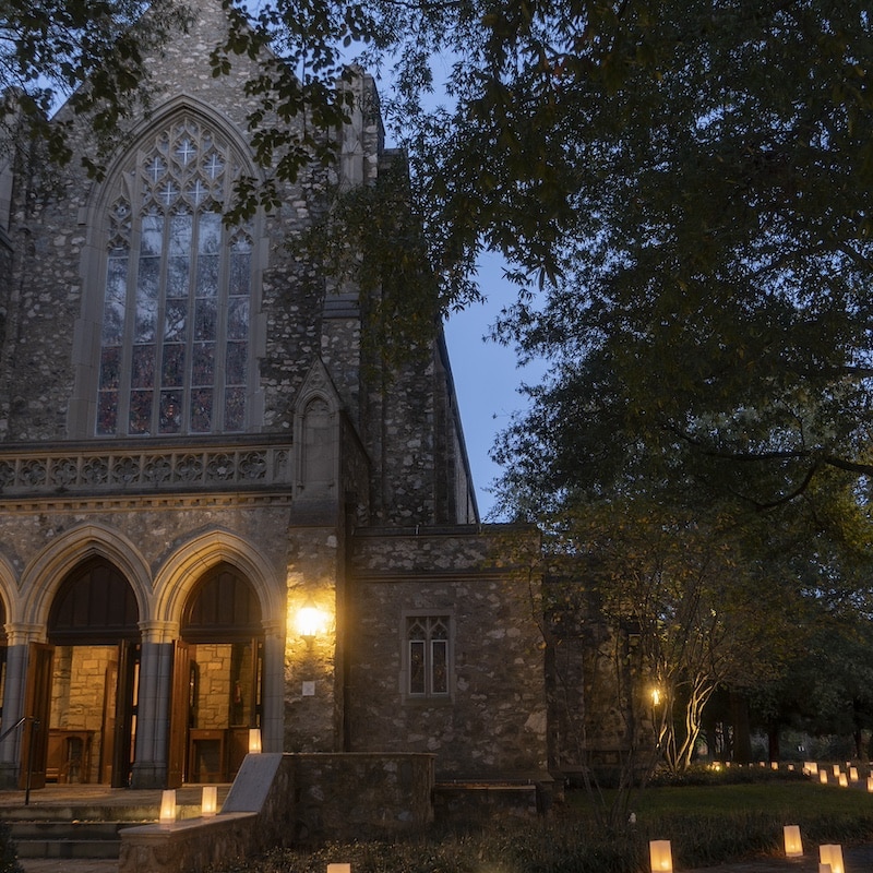 Exterior luminaries at St. Stephen's Church in Richmond, Virginia